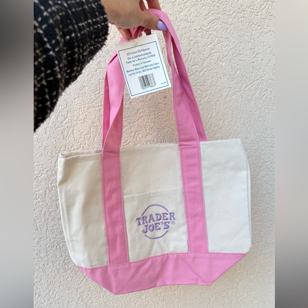Trader Joe‘s Mini Canvas Tote - Pastel Pink 💕